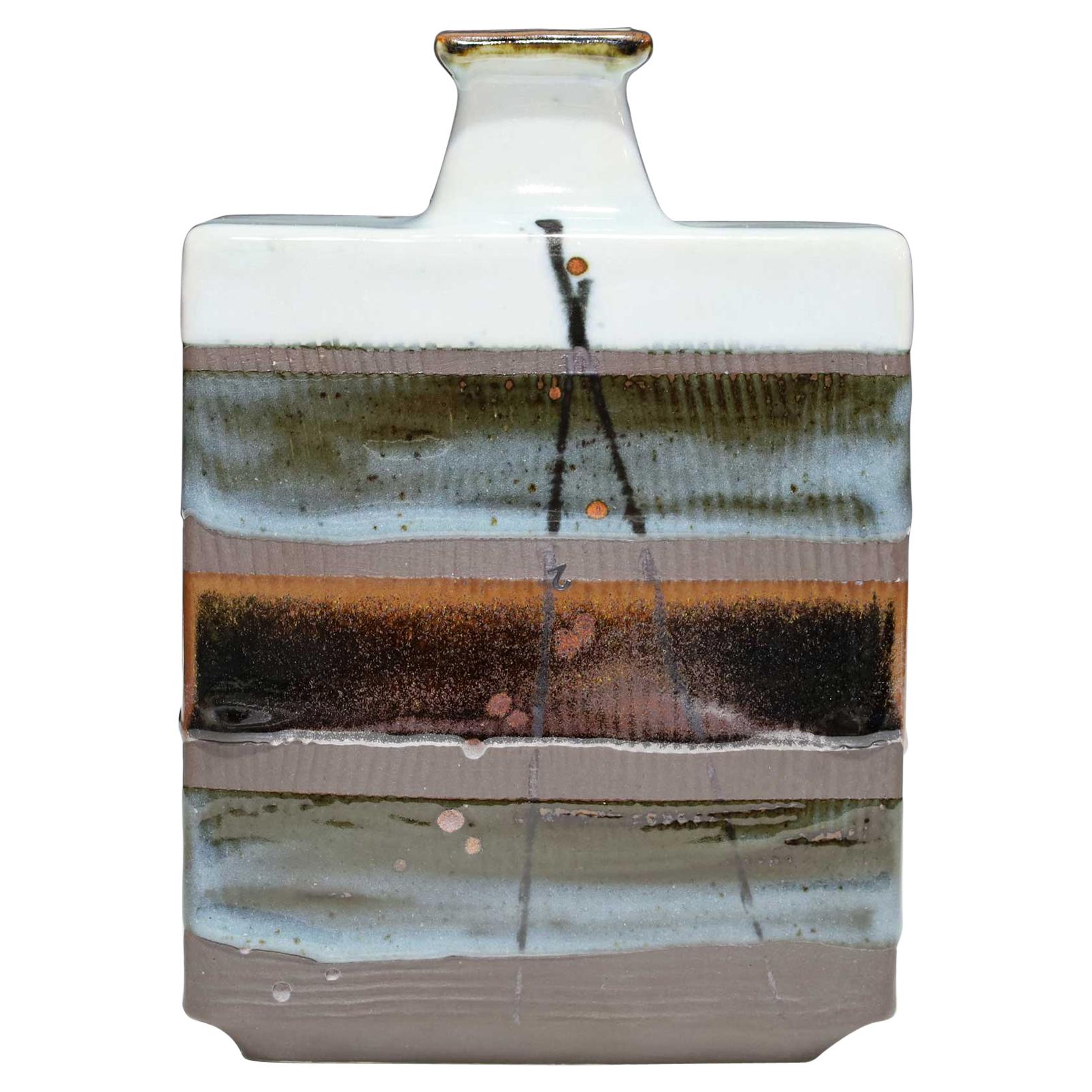 Rectangular Ceramic Vase by Albert Green For Sale