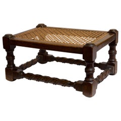 Rectangular Chestnut Framed Stool, circa 1920