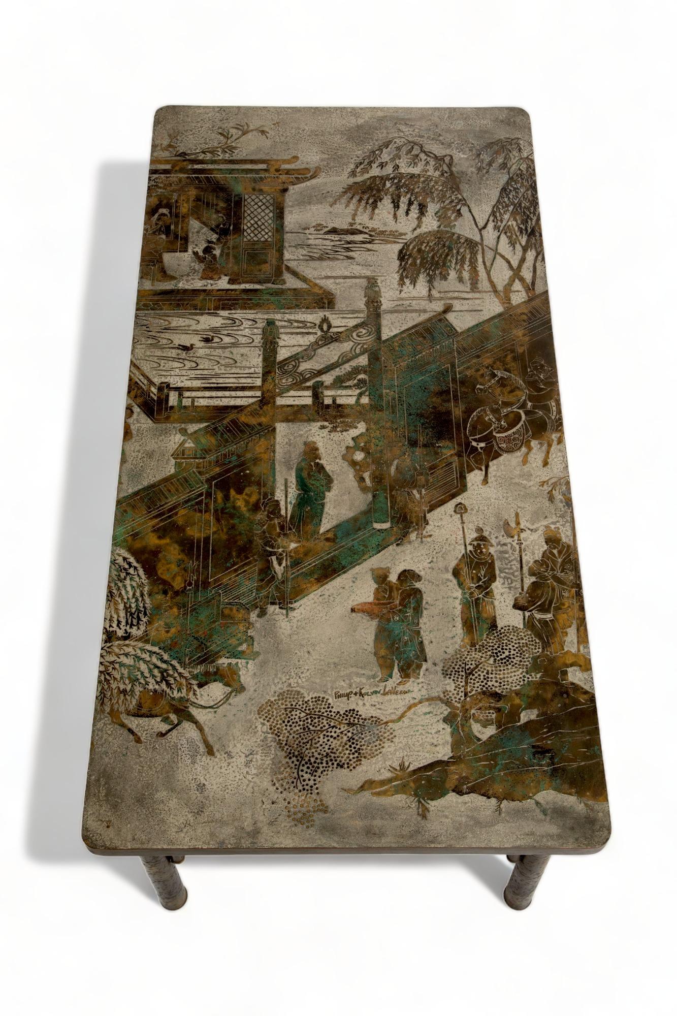 Mid-20th Century Rectangular Chinoiserie Chan Coffee Table by Philip and Kelvin LaVerne