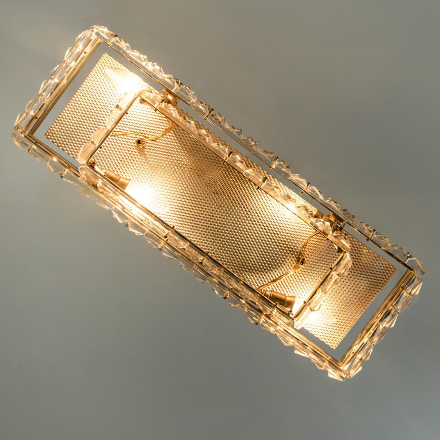 Lámpara colgante rectangular Kinkeldey de cromo y cristal, 1970 en venta 4