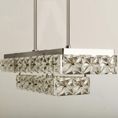 Rectangular Chrome and Crystal Kinkeldey Pendant Light, 1970