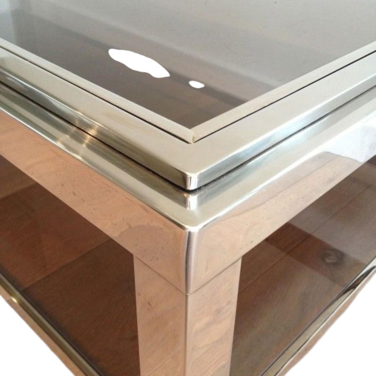 Mesa baja rectangular cromada Moderno de mediados de siglo en venta