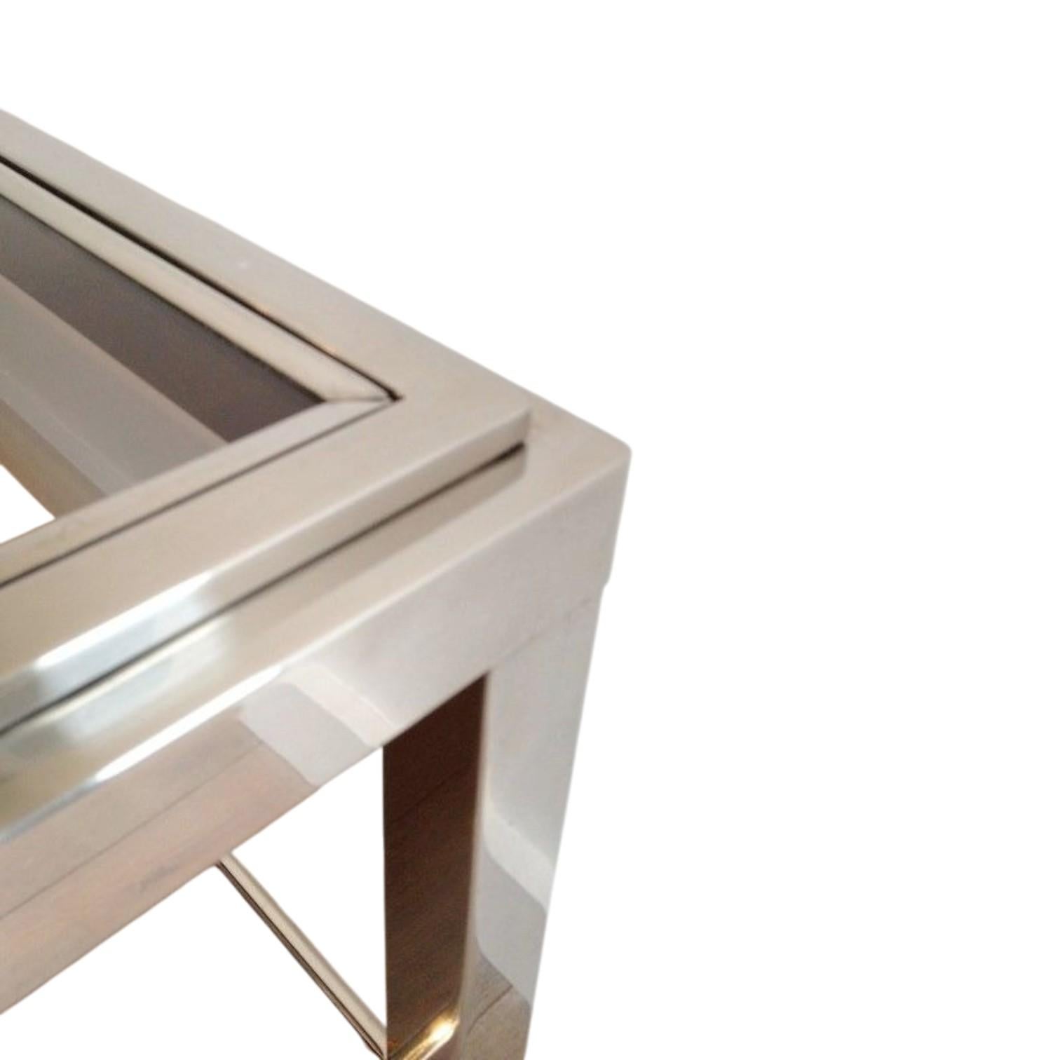 Mesa baja rectangular cromada Francés en venta