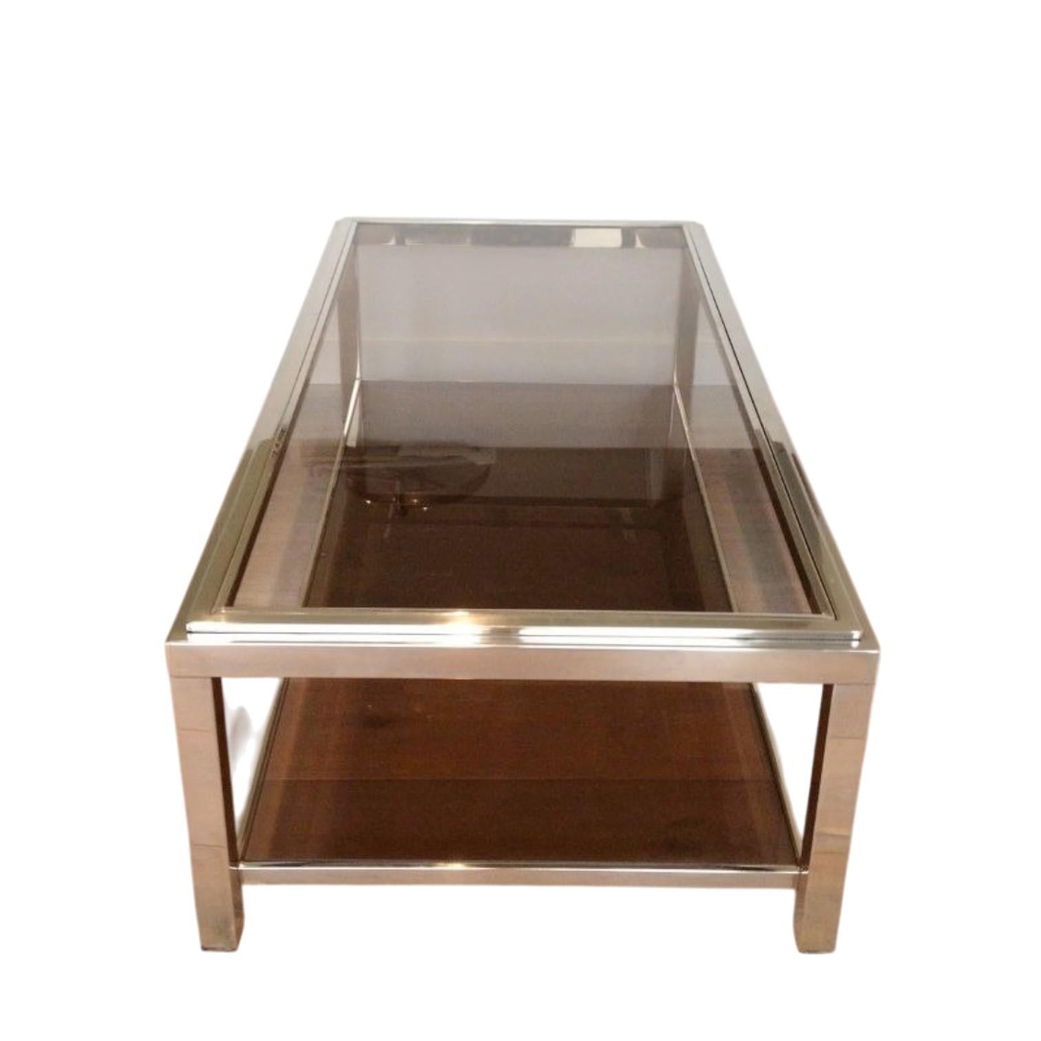 Mesa baja rectangular cromada Bronceado en venta