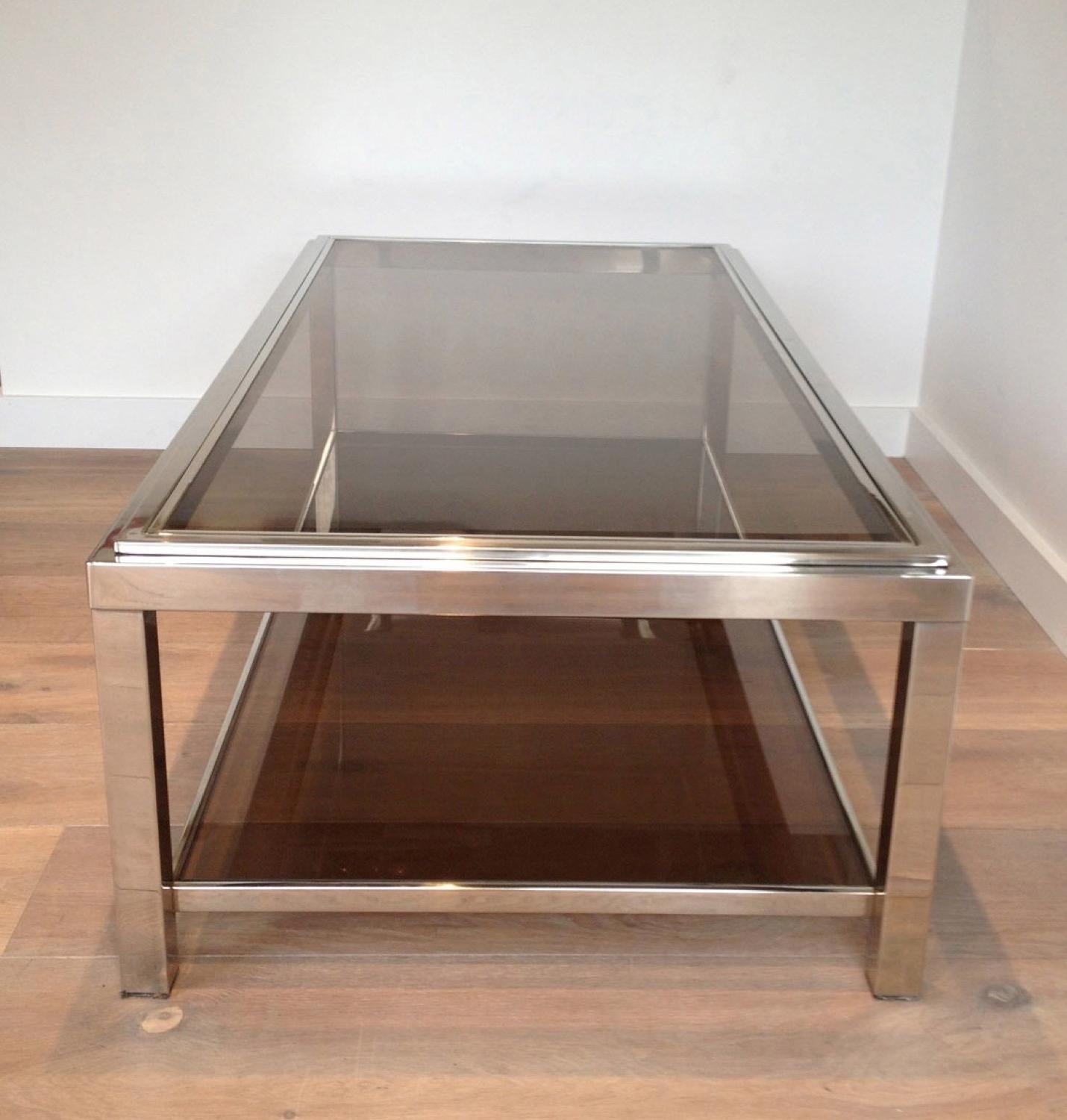 Rectangular Chromed Coffee Table In Good Condition For Sale In Marcq-en-Barœul, Hauts-de-France