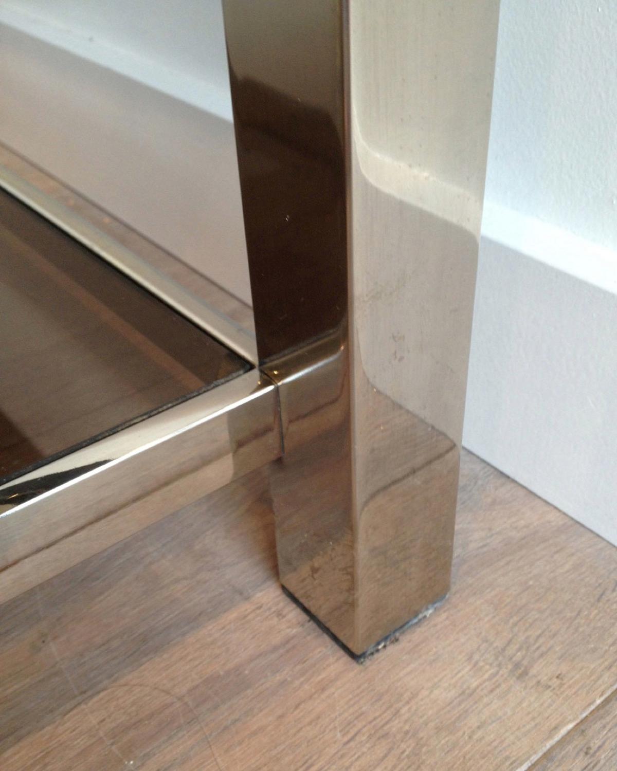 Late 20th Century Rectangular Chromed Coffee Table For Sale