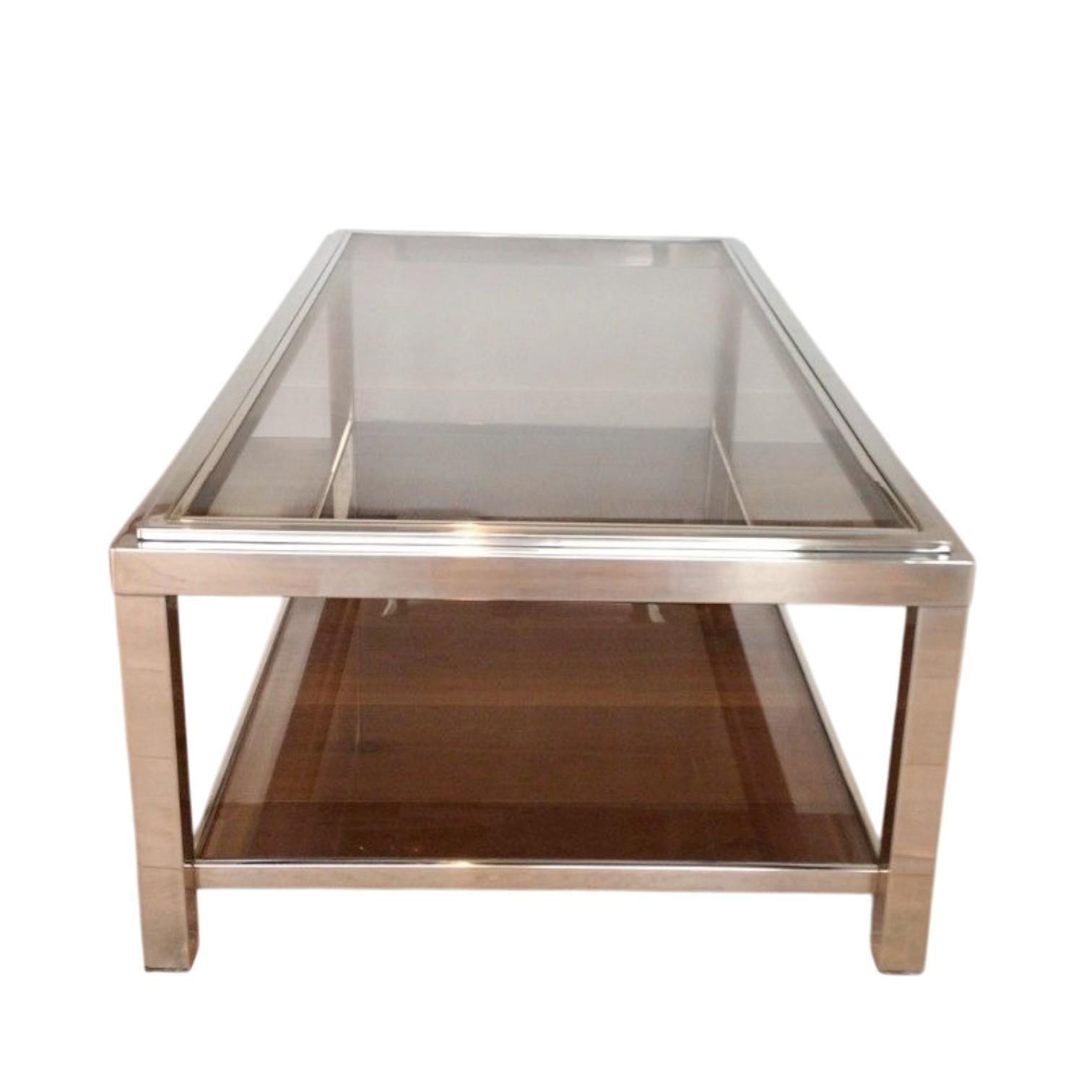 Mesa baja rectangular cromada Vidrio en venta