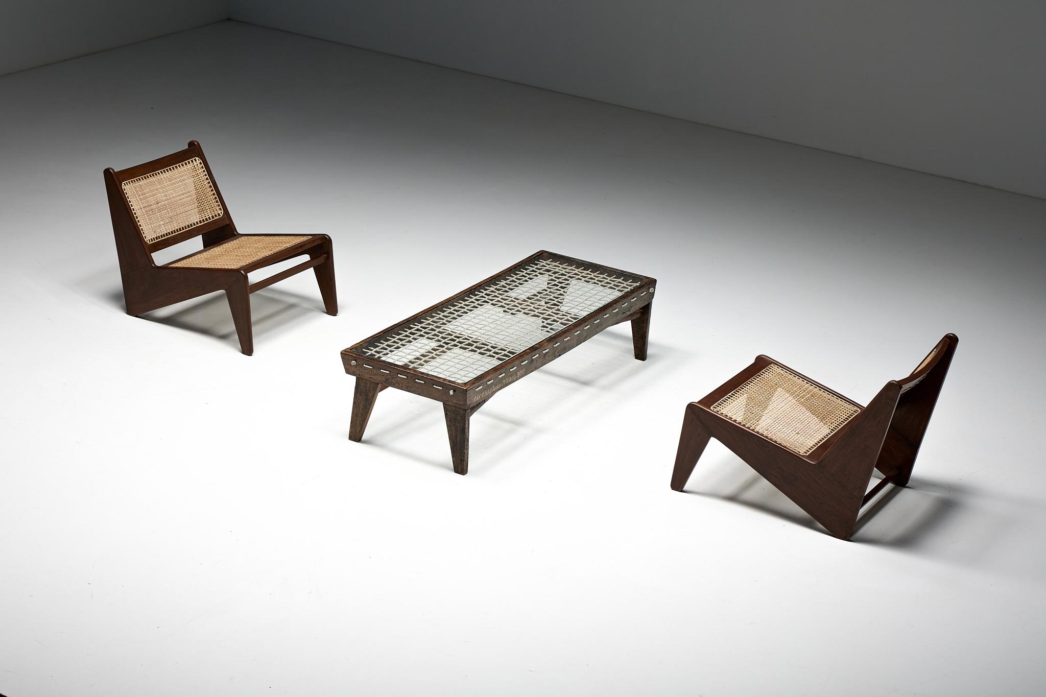 Table basse rectangulaire de Pierre Jeanneret, Chandigarh, années 1960 en vente 4