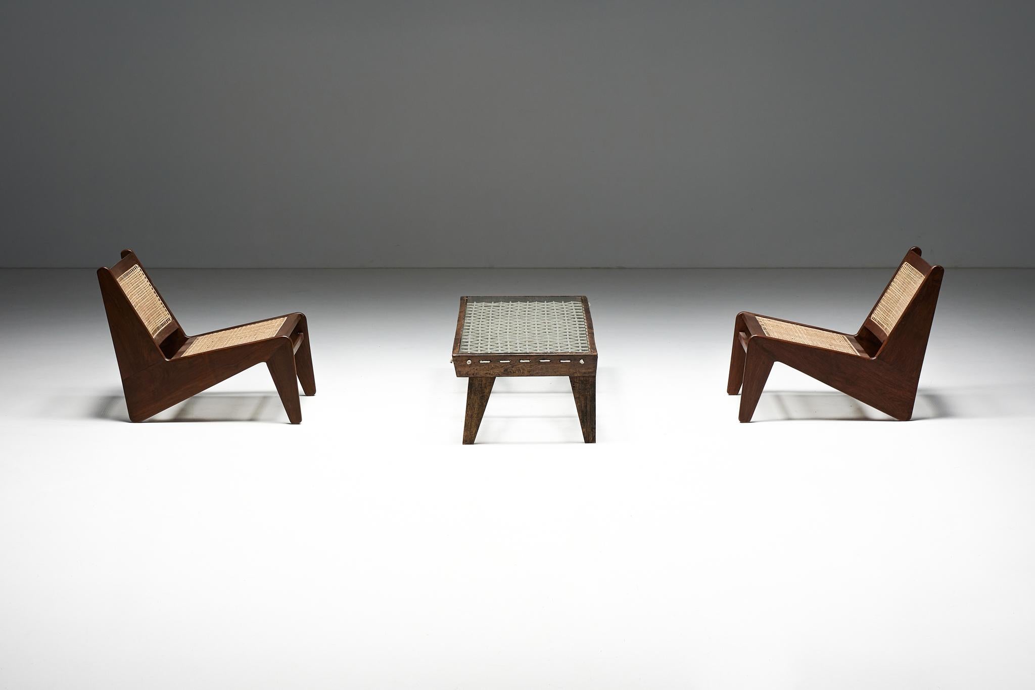Table basse rectangulaire de Pierre Jeanneret, Chandigarh, années 1960 en vente 5