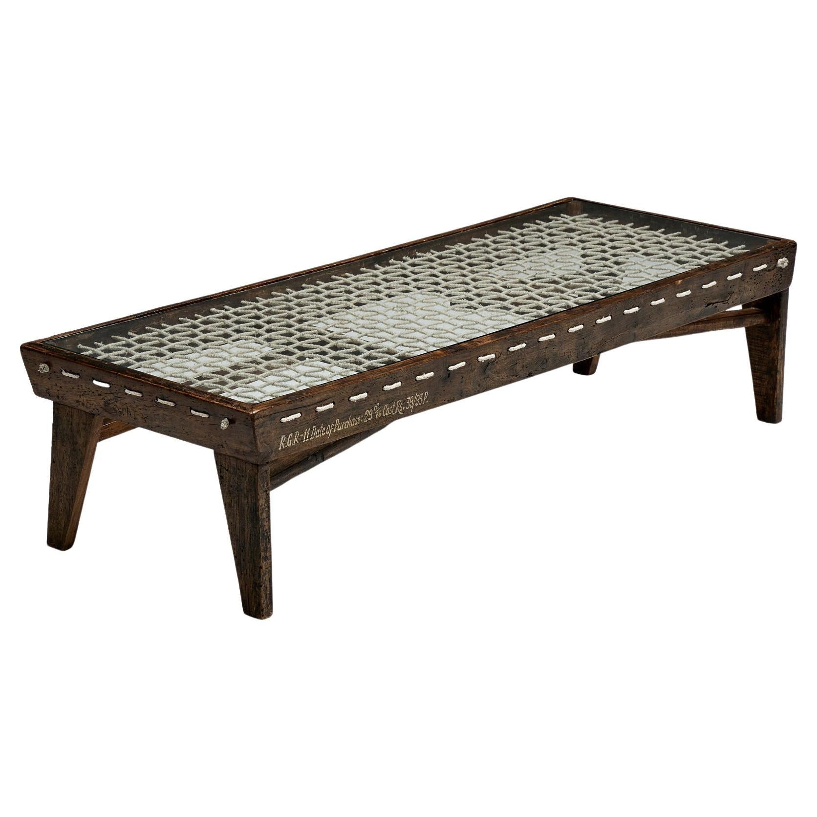 Rechteckiger Couchtisch von PJ-TB-05-B Pierre Jeanneret, Chandigarh, 1960er Jahre