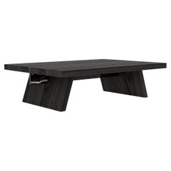 Laws of Motion Rectangular Coffee Table in Black Solid Wood and Marble by NONO