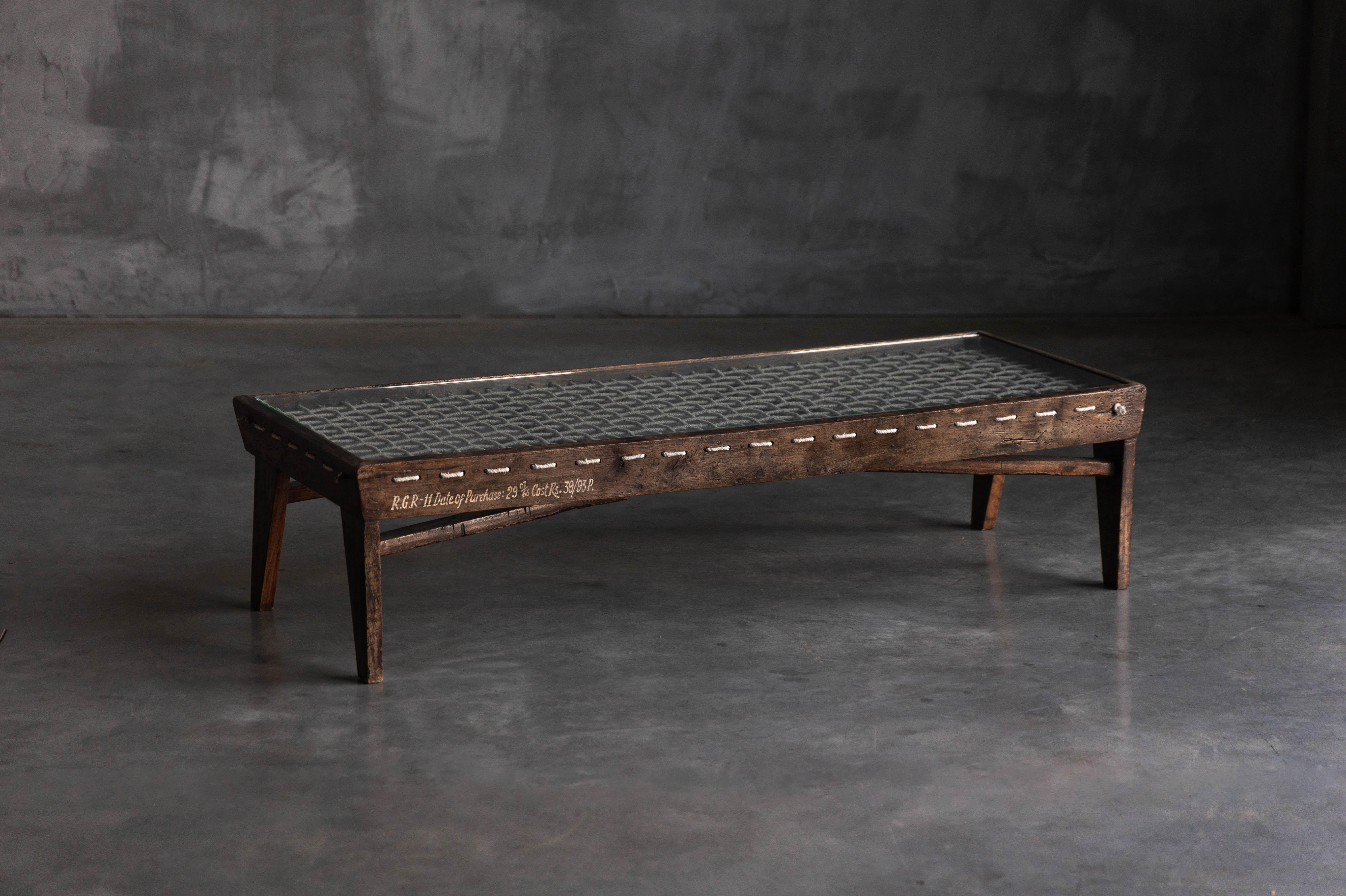 Rectangular Coffee Table by PJ-TB-05-B Pierre Jeanneret, Chandigarh, 1960s 5