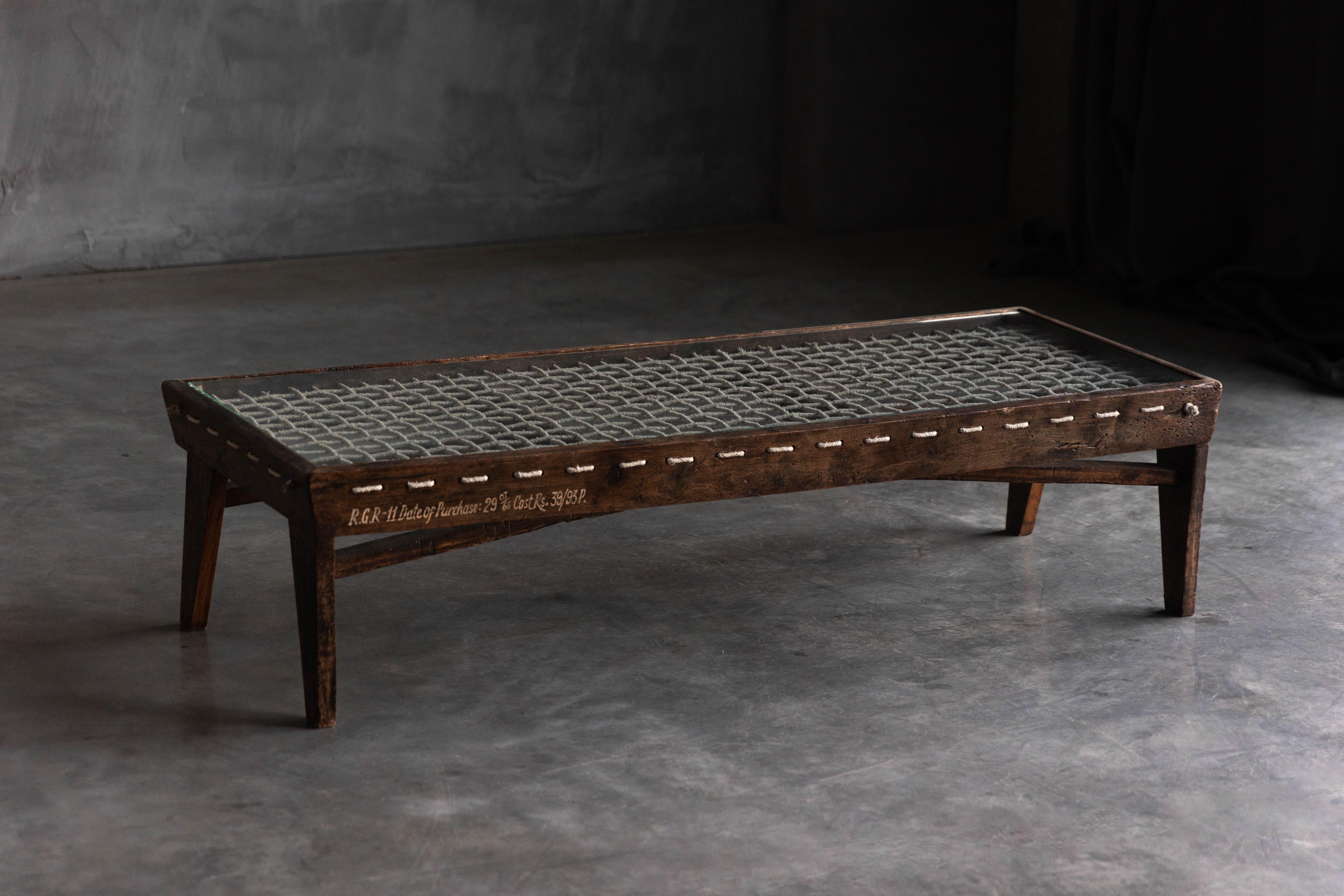 Rectangular Coffee Table by PJ-TB-05-B Pierre Jeanneret, Chandigarh, 1960s 10