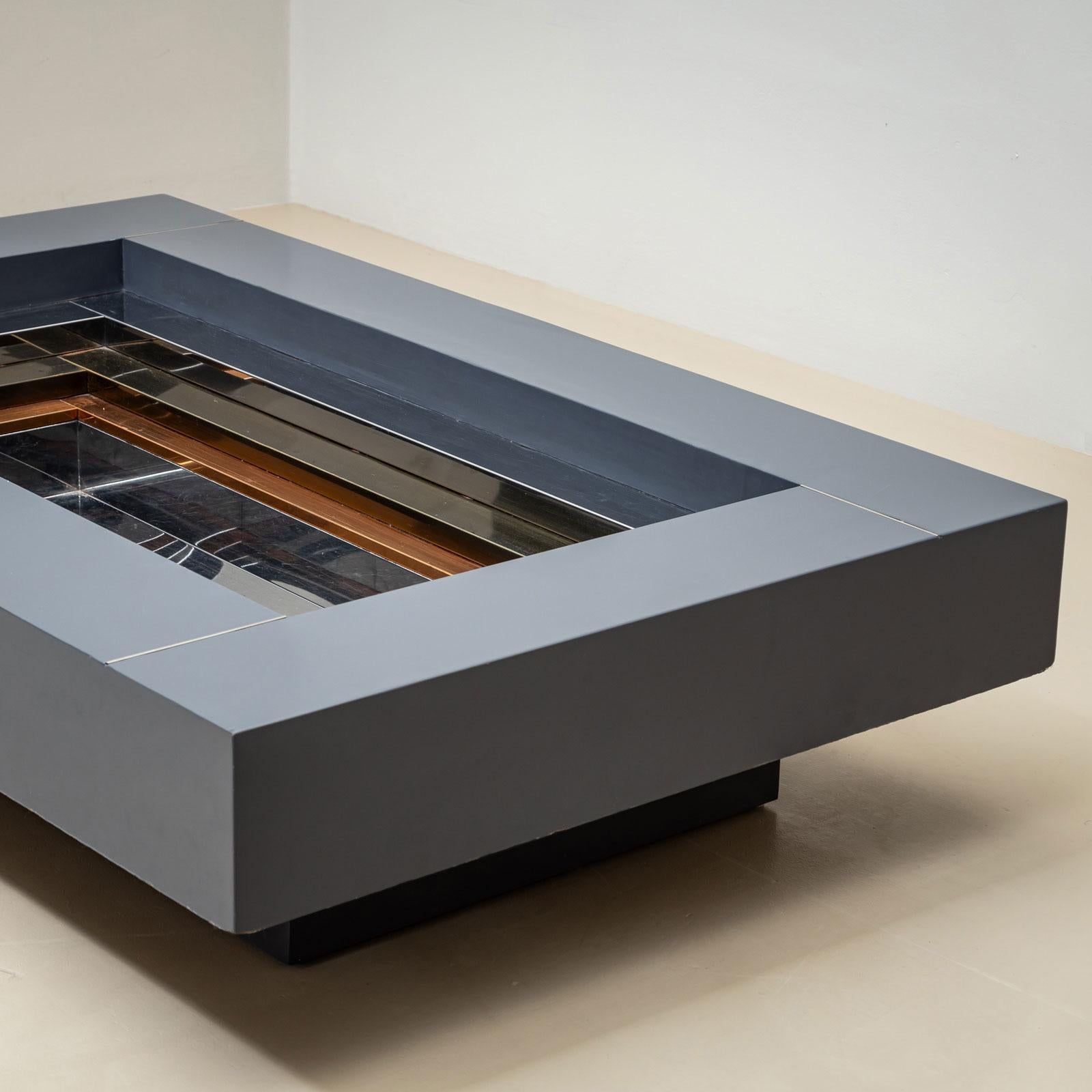 20th Century Rectangular Coffee Table, Designed by Alain Delon for Maison Jansen, France For Sale