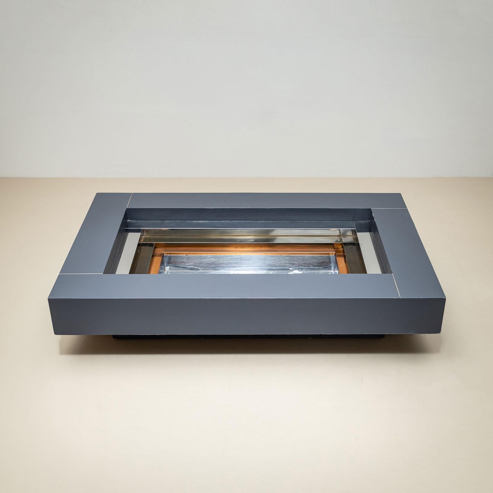 Rectangular Coffee Table, Designed by Alain Delon for Maison Jansen, France For Sale 1