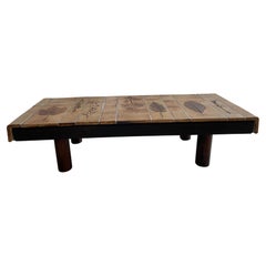 Table basse rectangulaire en carreaux de céramique par Roger Capron, France, circa 1970