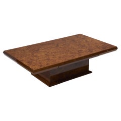 Rectangular coffee table in elm burl, 1970s.