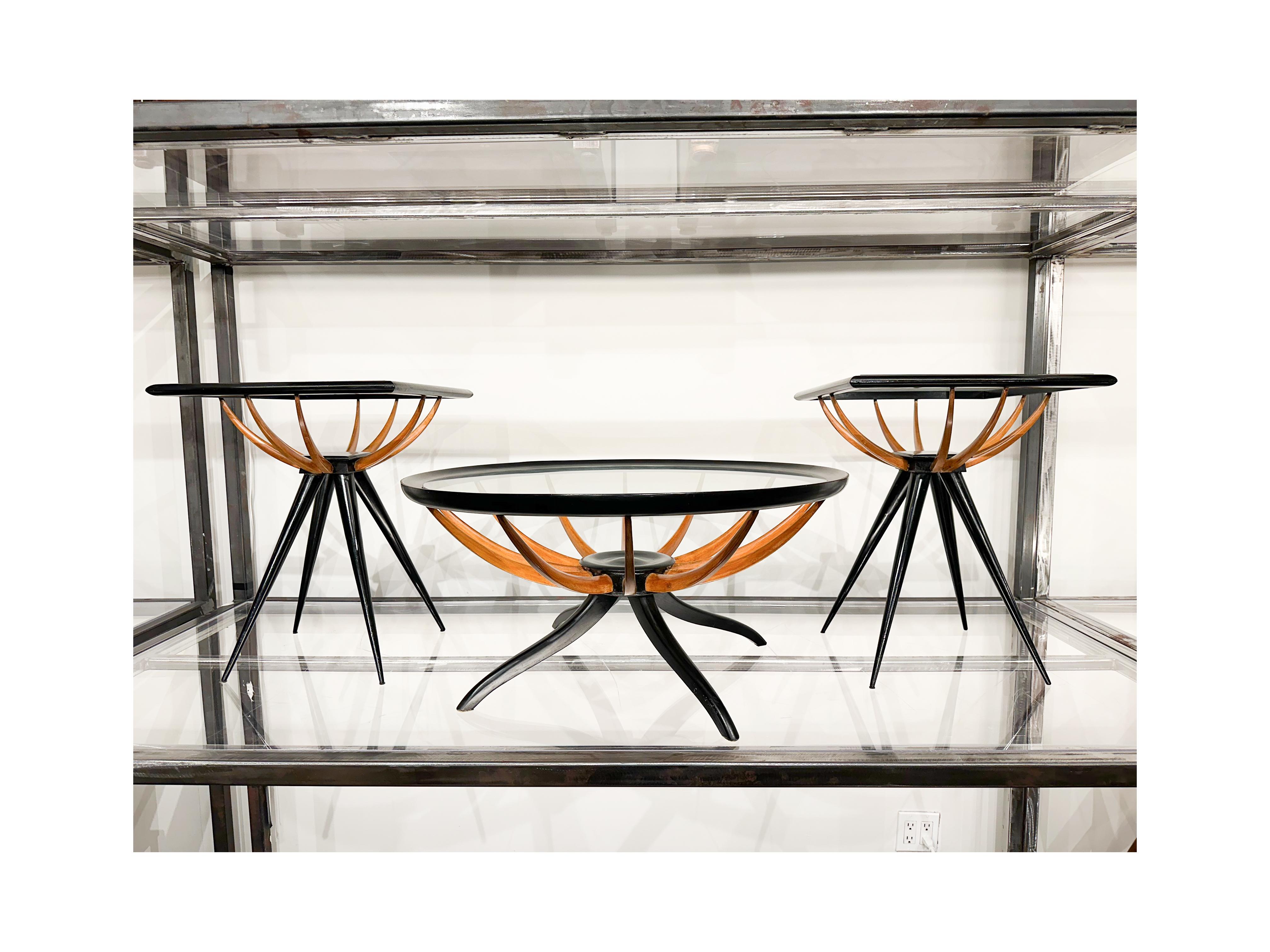 Rectangular Coffee Table in Hardwood & Glass, Giuseppe Scapinelli, 1950s Brazil For Sale 3