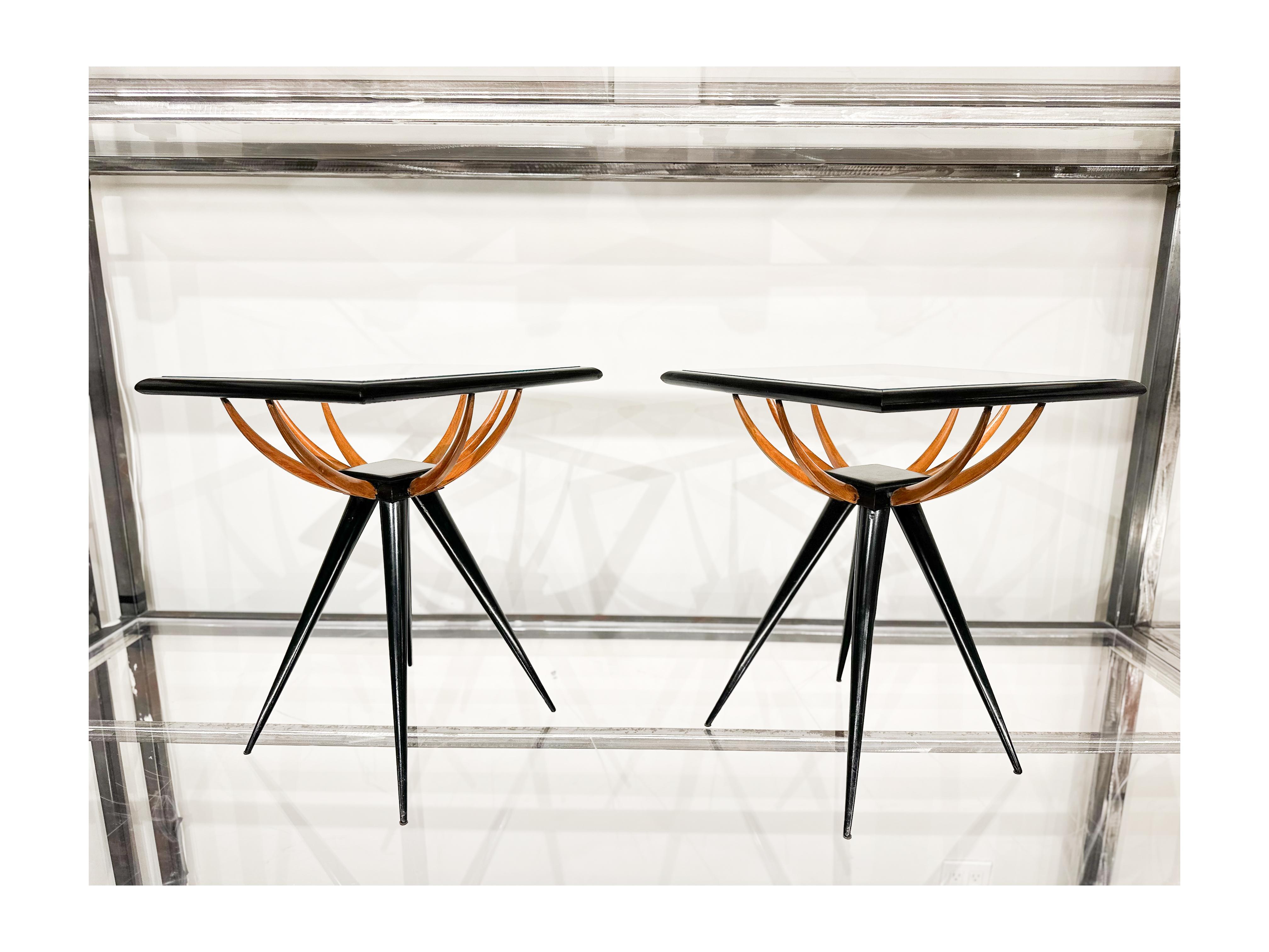 Mid-Century Modern Rectangular Coffee Table in Hardwood & Glass, Giuseppe Scapinelli, 1950s Brazil For Sale