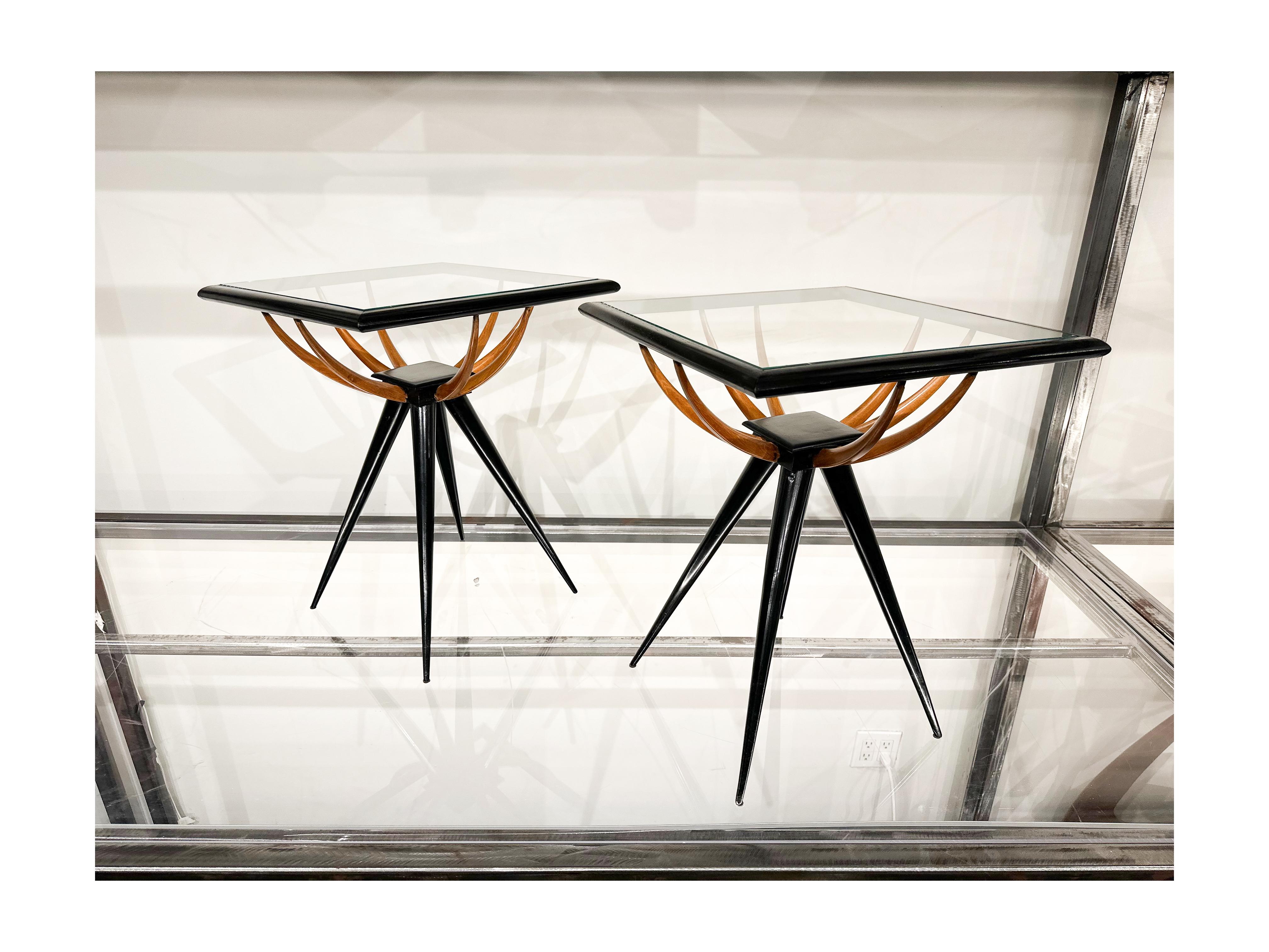 Rectangular Coffee Table in Hardwood & Glass, Giuseppe Scapinelli, 1950s Brazil For Sale 1
