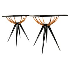 Rectangular Coffee Table in Hardwood & Glass, Giuseppe Scapinelli, 1950s Brazil