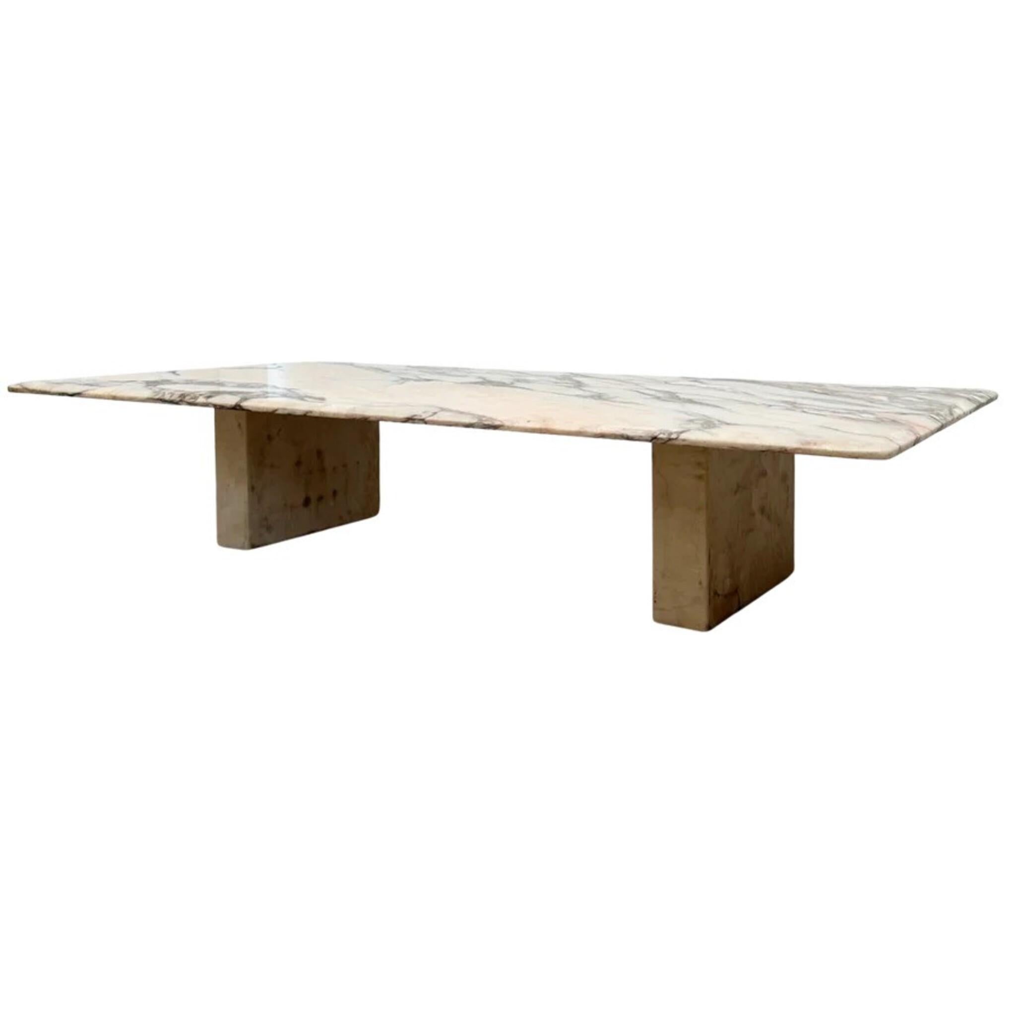 Post-Modern Rectangular Coffee Table in Pink Arabescato Marble, Spain, 1980s For Sale