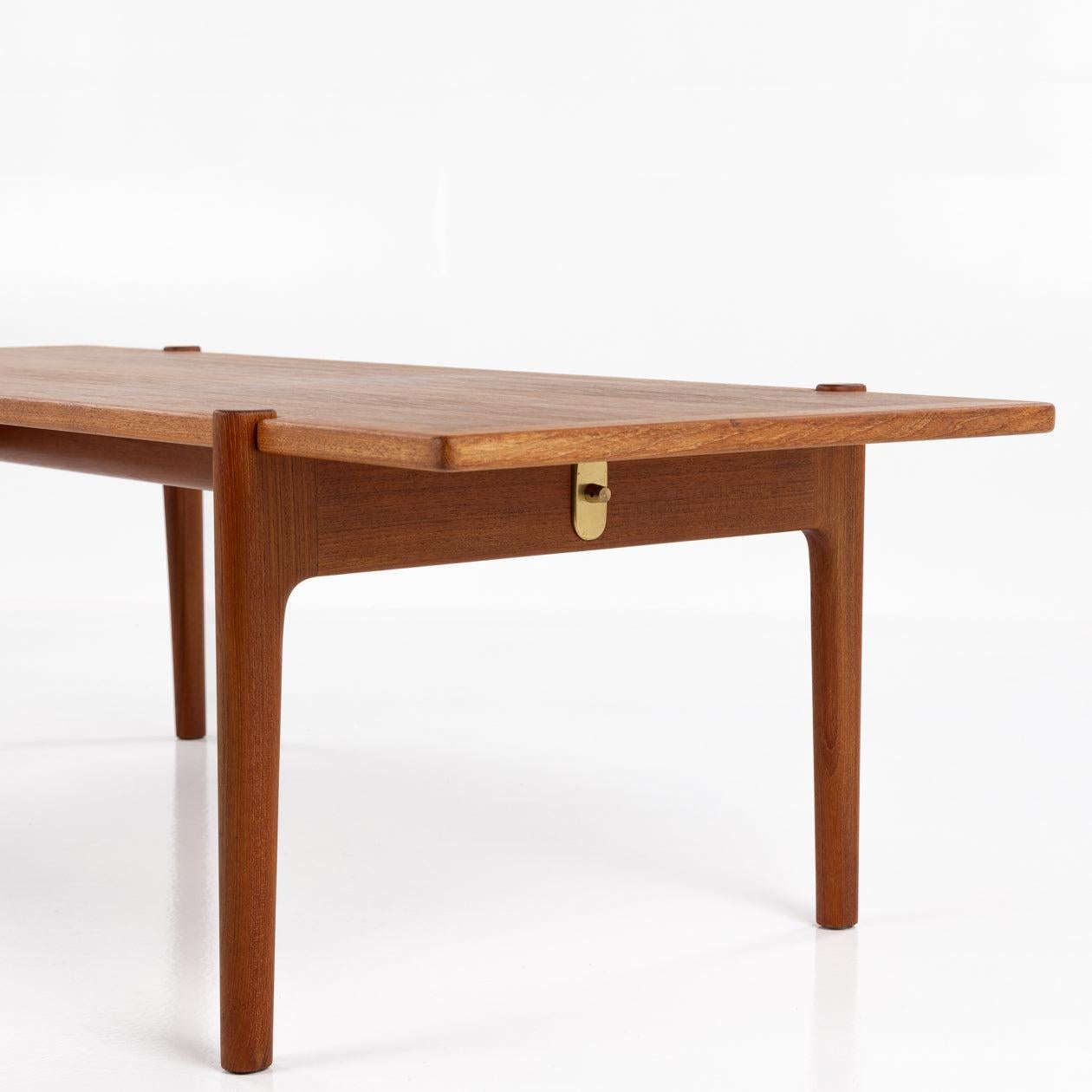 Patinated Rectangular coffee table in teak by Hans J. Wegner