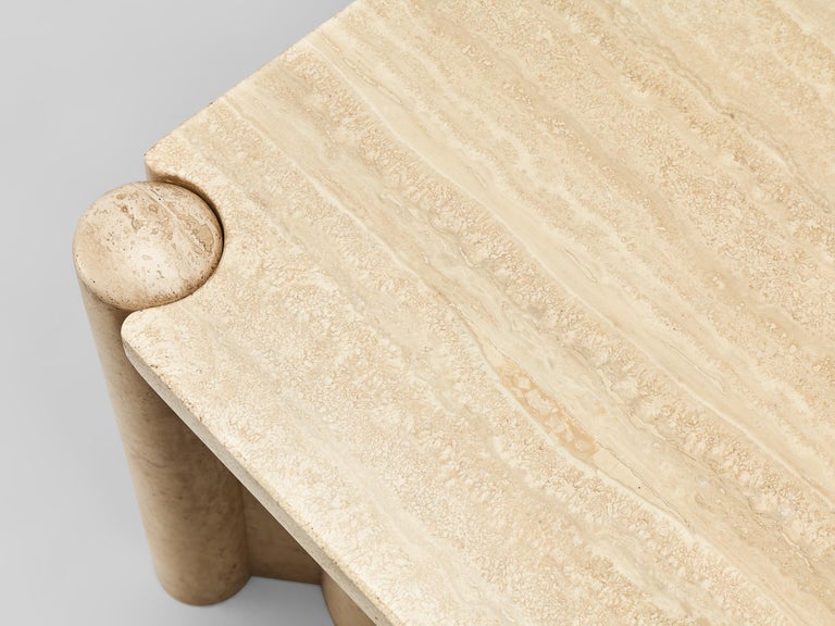 Rectangular Coffee Table in Travertine For Sale at 1stDibs
