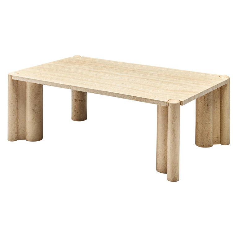 Rectangular Coffee Table in Travertine For Sale at 1stDibs