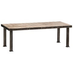 Rectangular Coffee Table Made of Forged Bronze Tiles and Forged Steel Legs