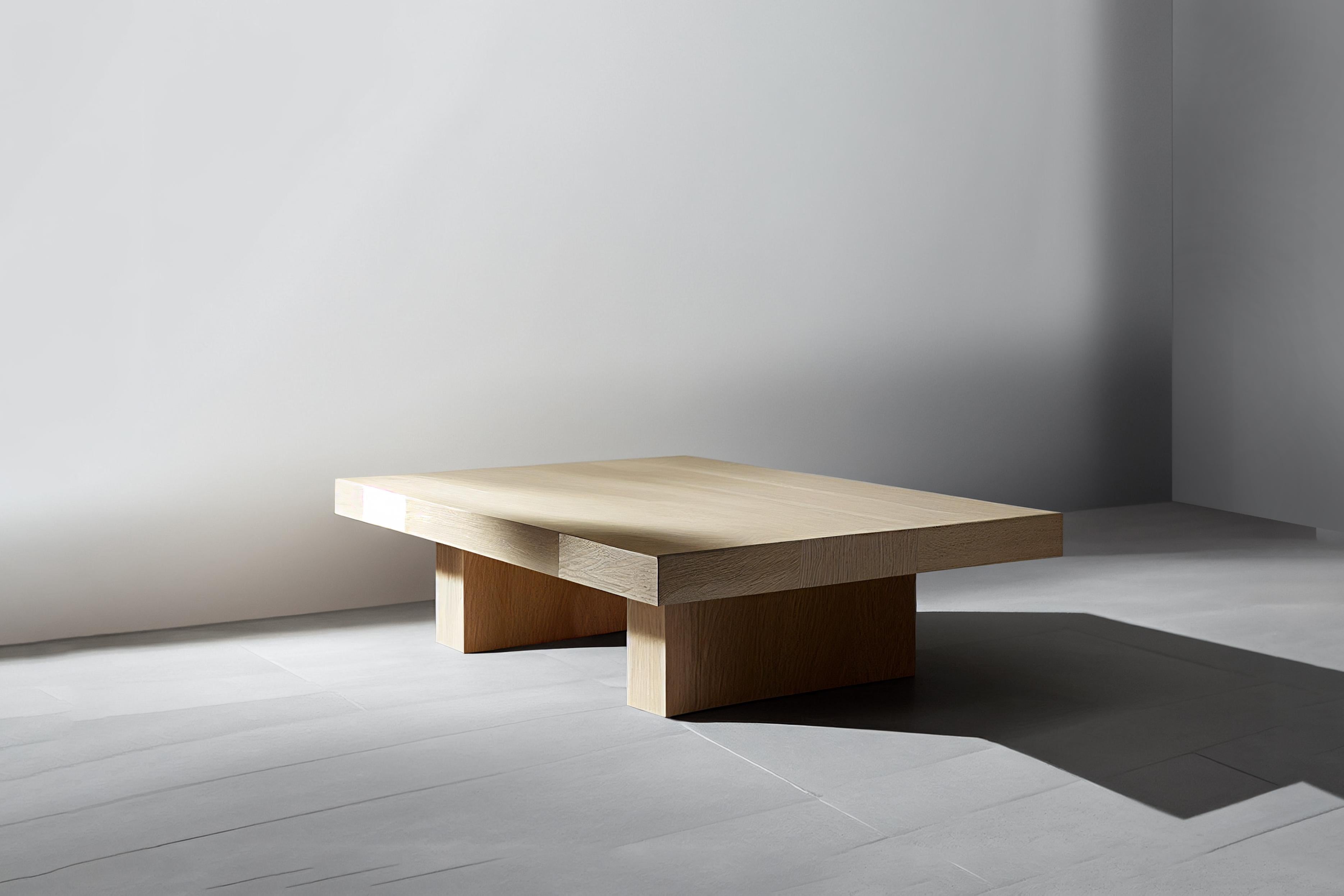 Mid-Century Modern Table basse rectangulaire en bois de chêne massif fabriquée par NONO Furniture en vente