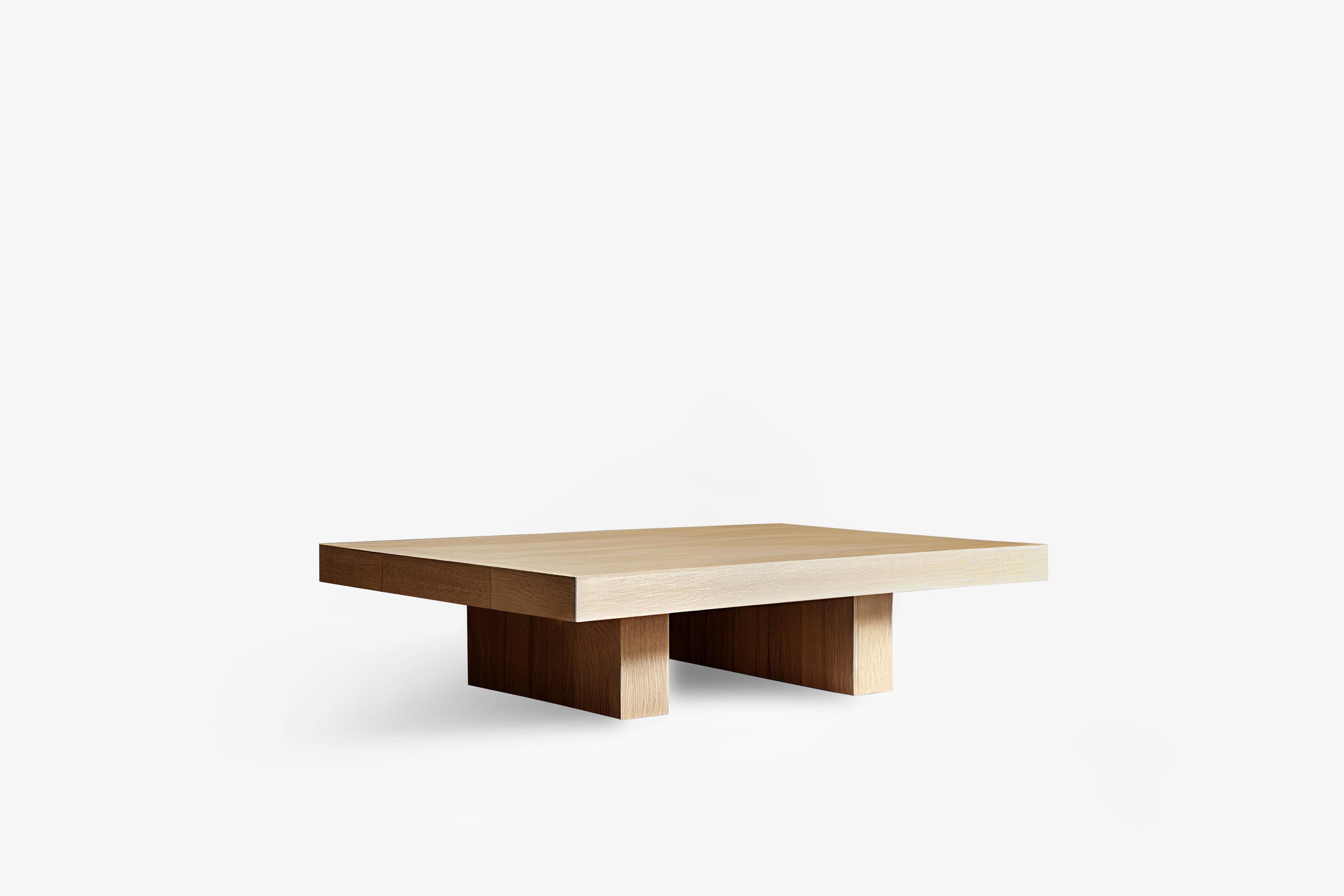 Mexican Rectangular Coffee Table Made of Solid Oak Wood by Nono Furniture For Sale