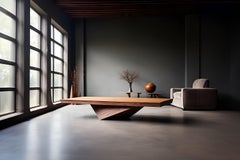 Solace 23: Sophisticated Solid Wood Coffee Table with Angular Lines