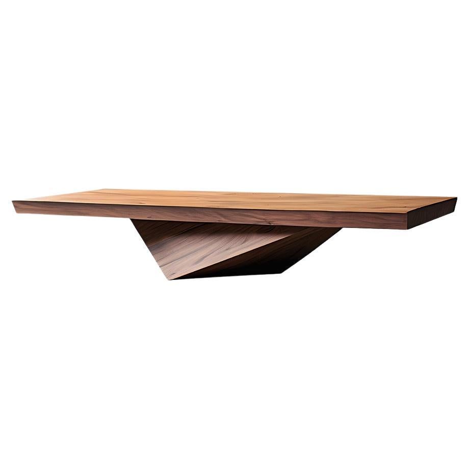 Solace 23: Sophisticated Solid Wood Coffee Table with Angular Lines For Sale