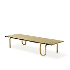 Rechteckiger Couchtisch Mogg PIPELINES - Gold lackiert