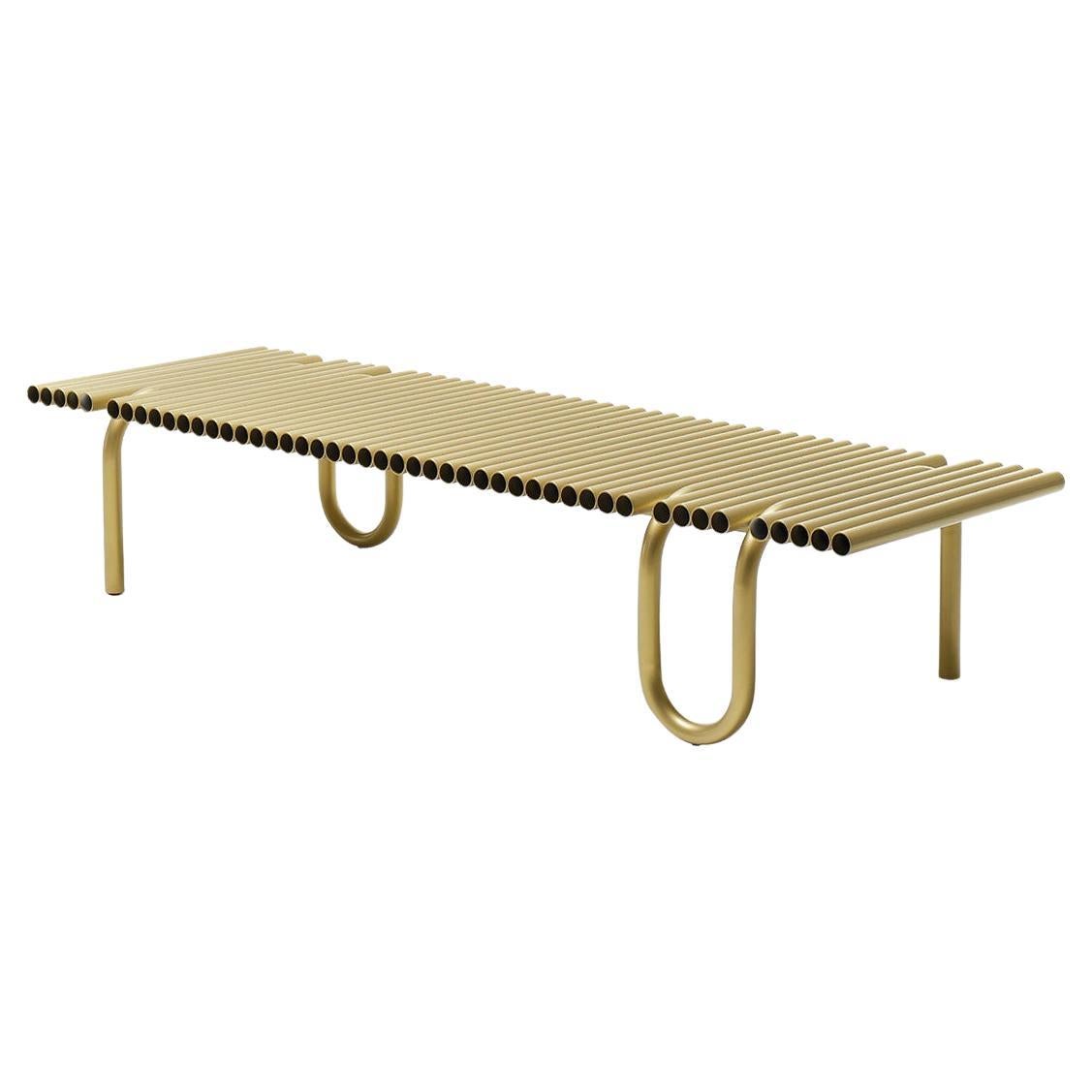 Rectangular coffee table Mogg PIPELINES - Gold-painted