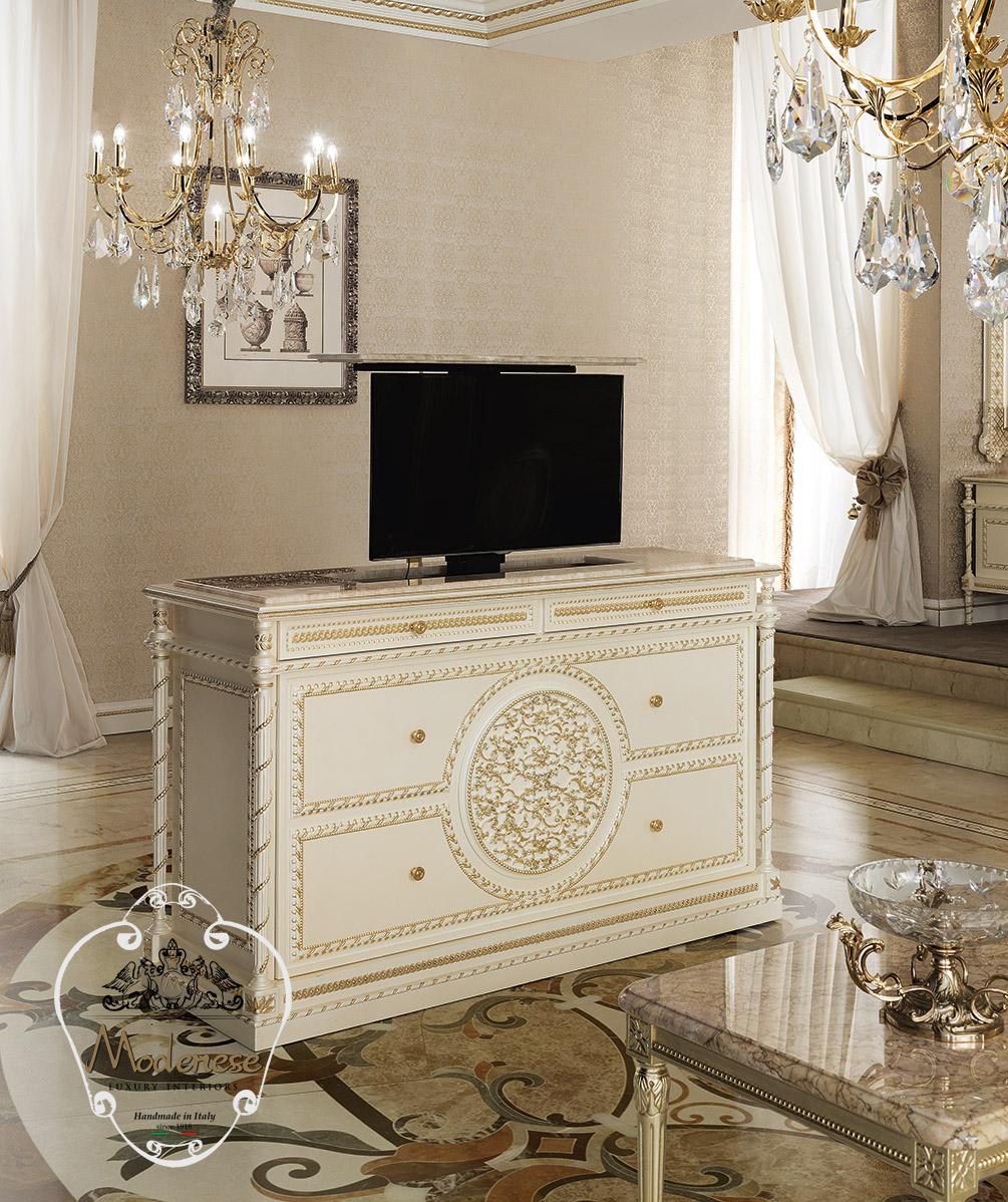 italien Table basse rectangulaire avec plateau en marbre Crema Valencia par Modenese Interiors en vente