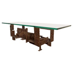 Rectangular coffee table with glass top 