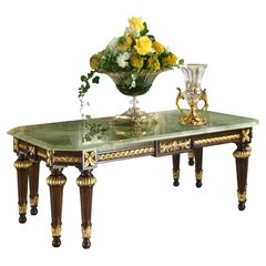 Rectangular Coffee Table with Green Onyx Top by Modenese Luxury