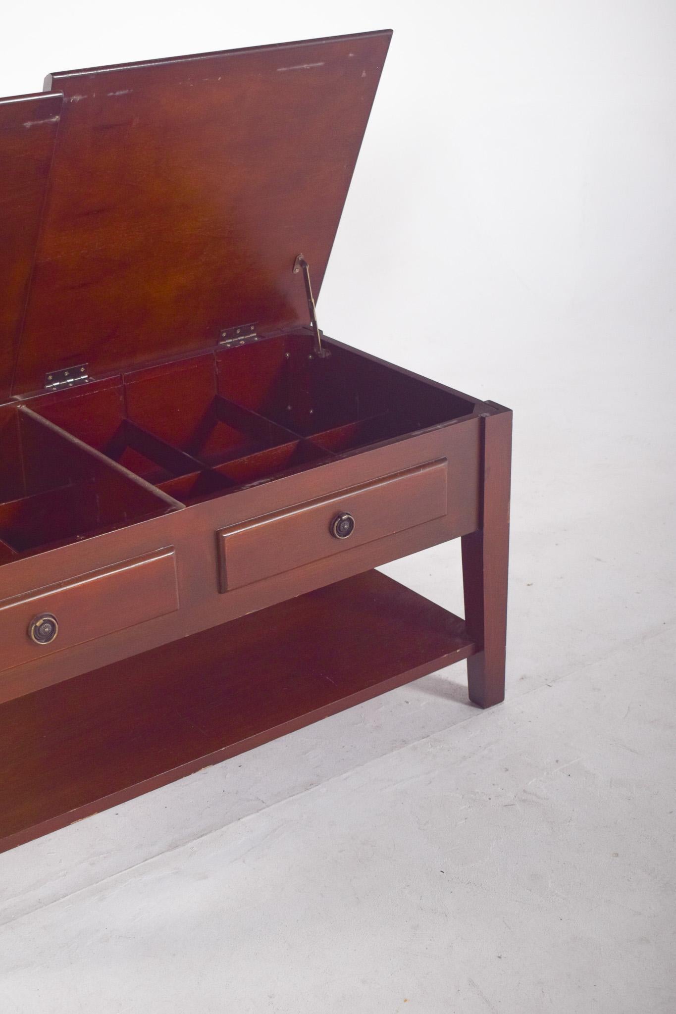 Rectangular Coffee Table With Hinged Top For Sale 4