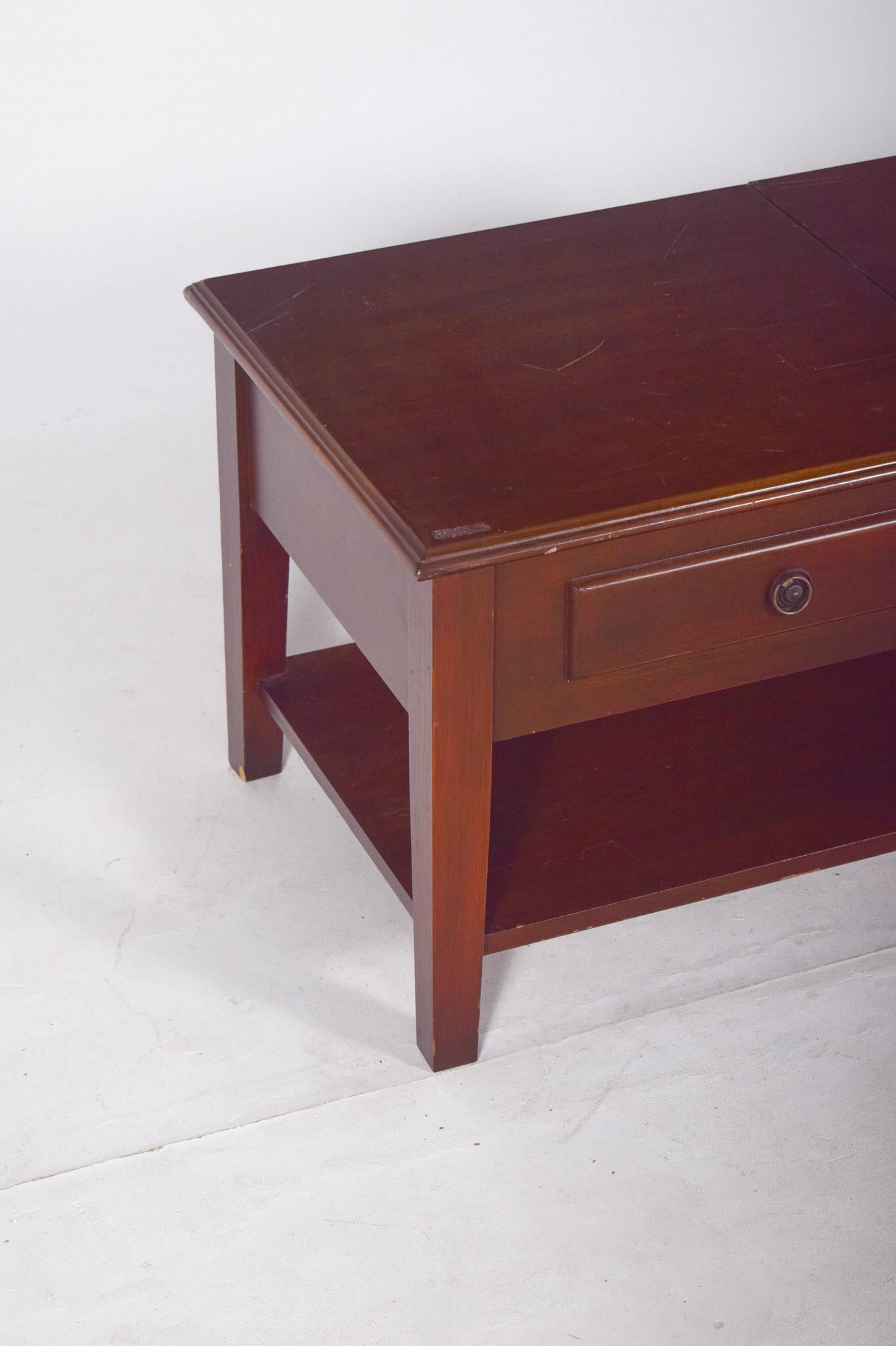 Danish Rectangular Coffee Table With Hinged Top For Sale