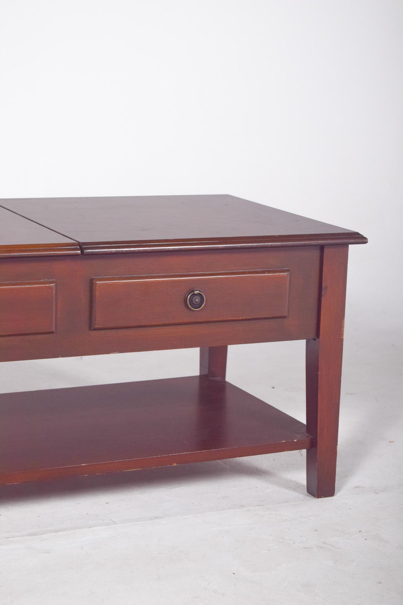 Mid-20th Century Rectangular Coffee Table With Hinged Top For Sale
