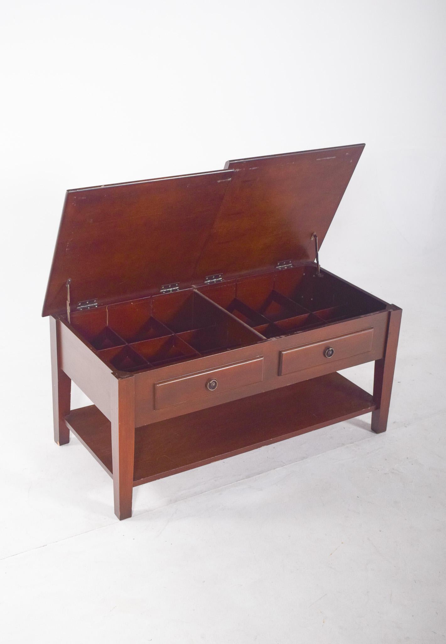 Rectangular Coffee Table With Hinged Top For Sale 1