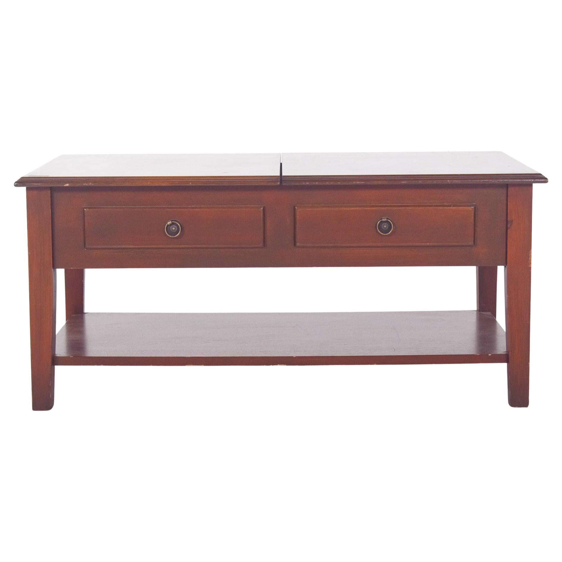 Rectangular Coffee Table With Hinged Top For Sale