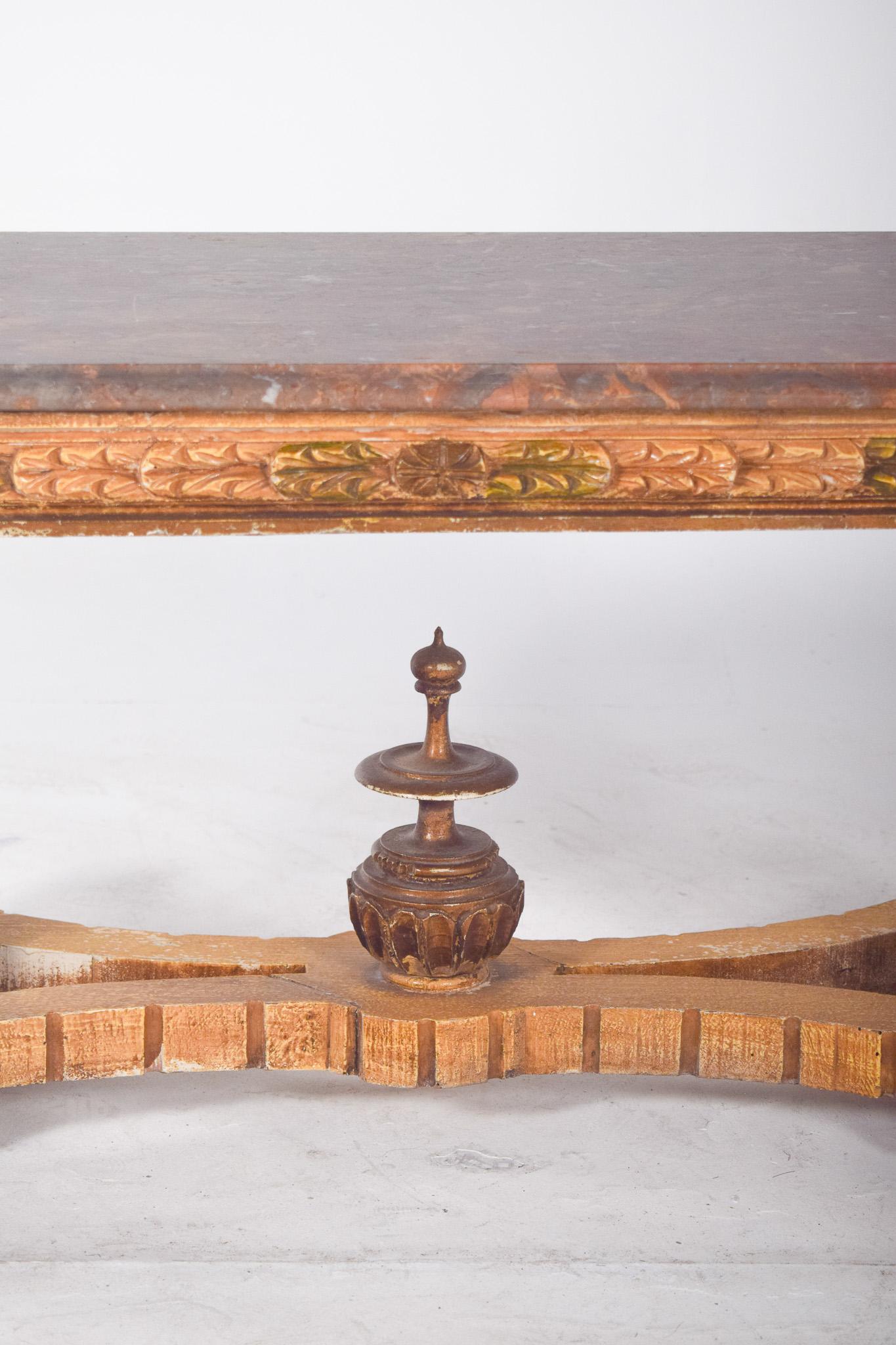 Rectangular Coffee Table with Marble Top For Sale 3