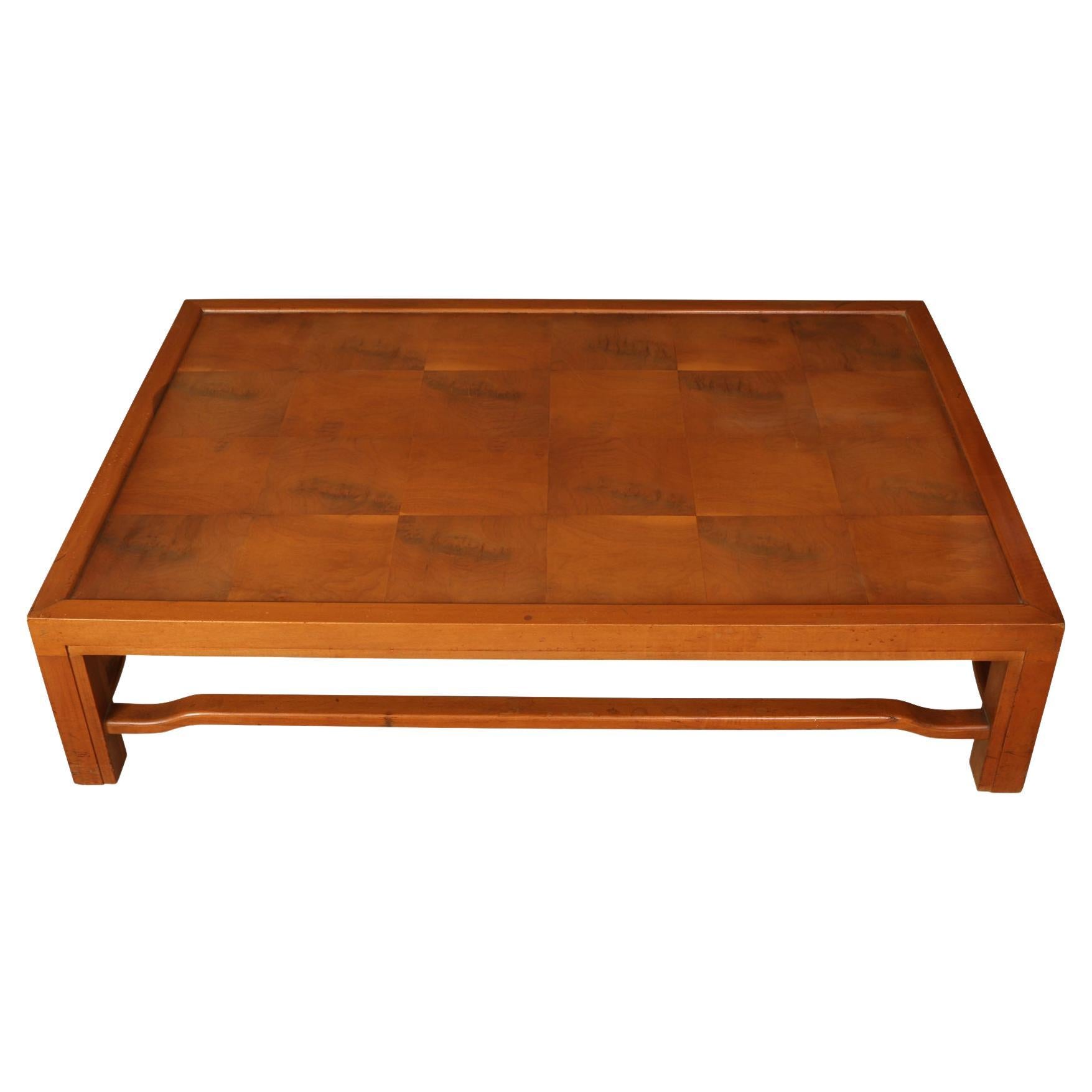 Honey Maple coffee table in wood with stone inlay at 1stDibs
