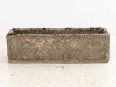 Rectangular Concrete Stone Planter with Tudor Rose Pattern, England mid 20th C.