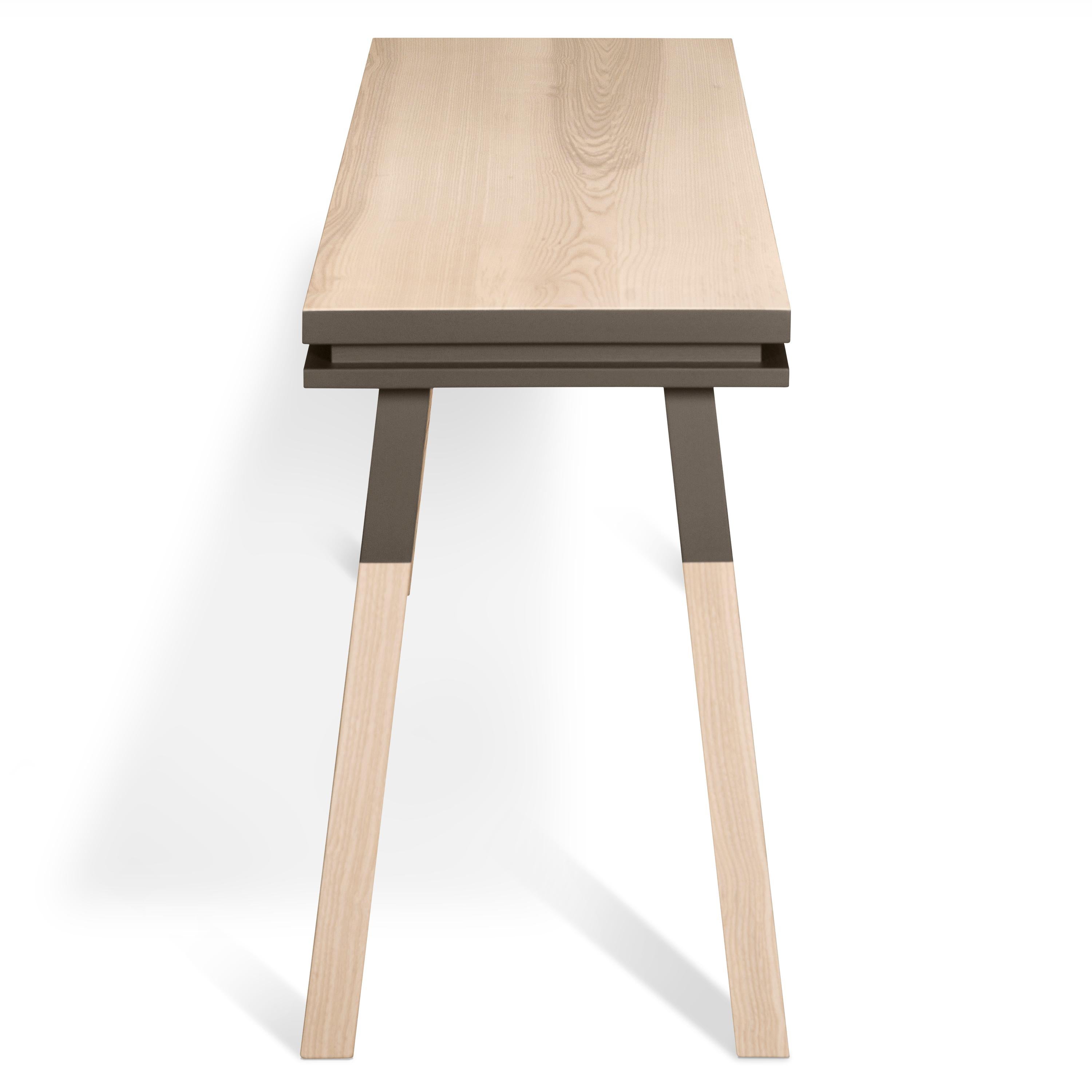 Français Bureau rectangulaire, design scandinave avec bois massif à 100 %, 11 couleurs en vente