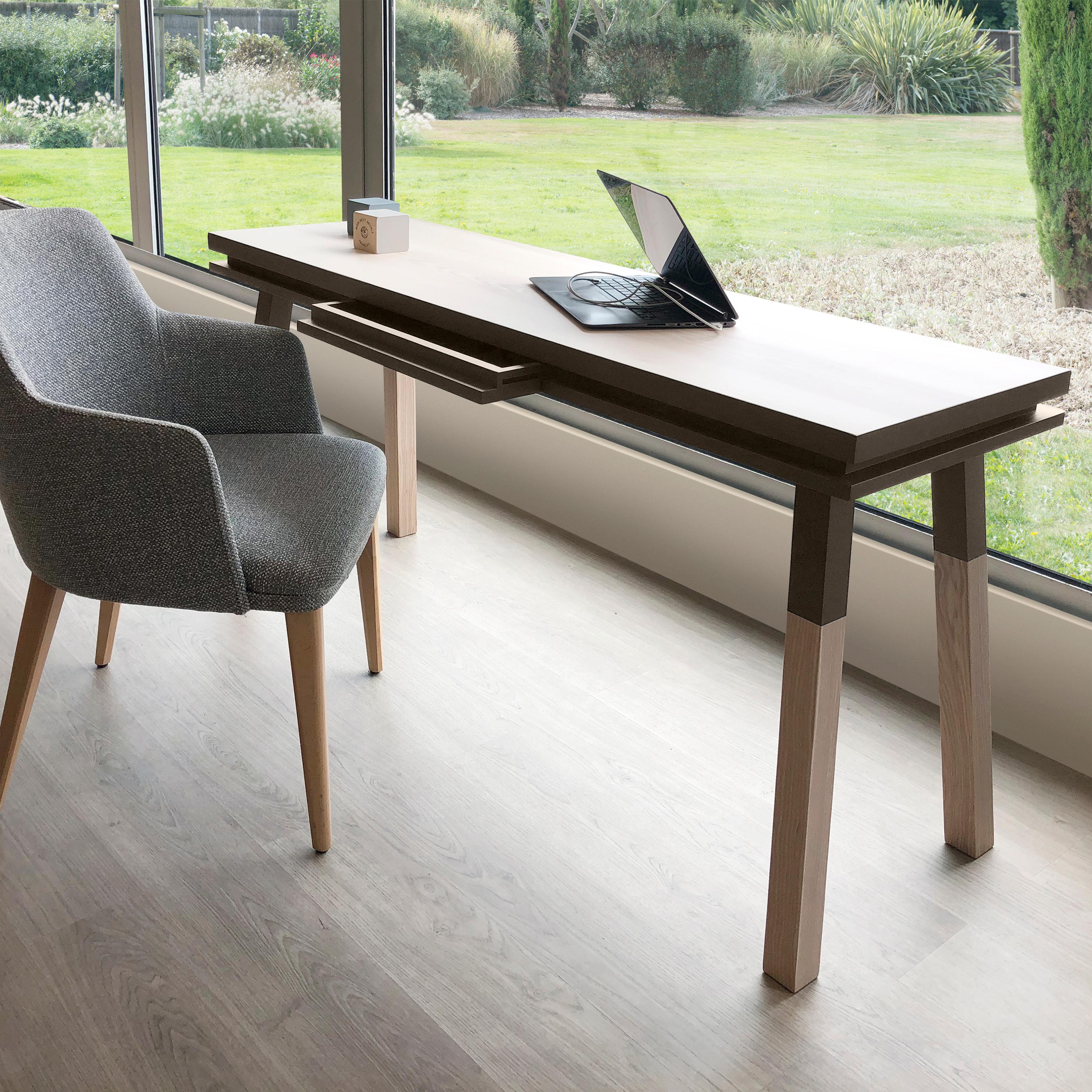 Fait main Bureau rectangulaire, design scandinave avec bois massif à 100 %, 11 couleurs en vente