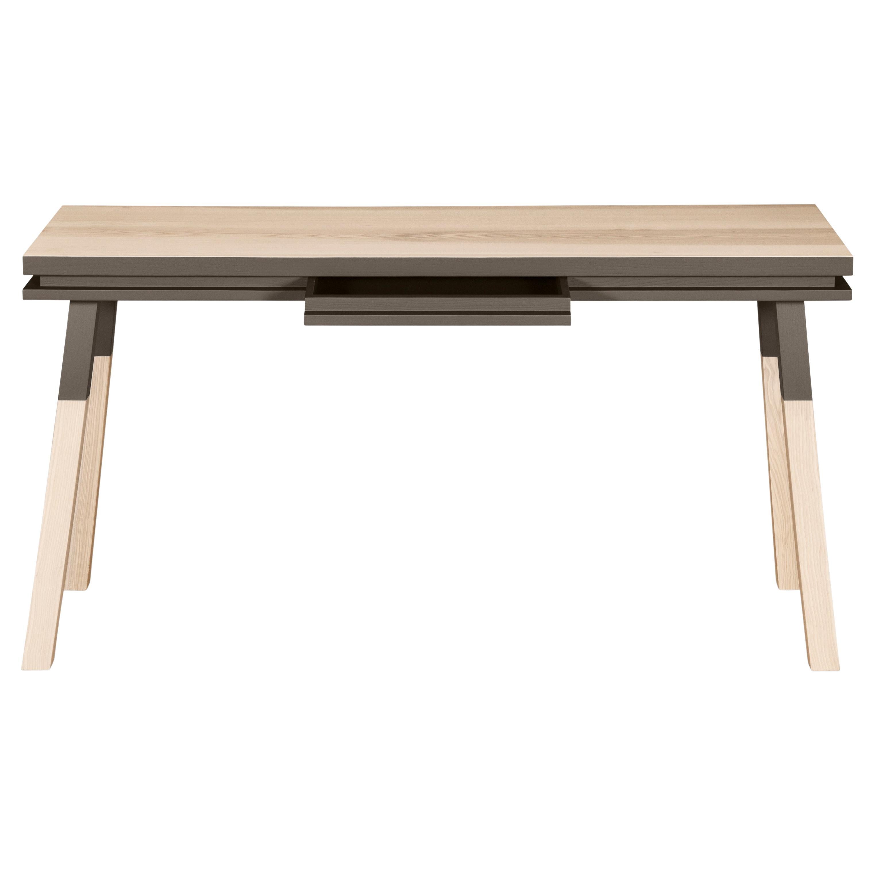 Rectangular Console Desk, Scandinavian Design with 100% Solid Wood, 11 Colours For Sale